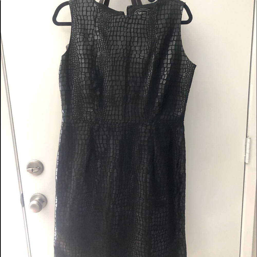 Selene Sport Black Sleeveless Snakeskin Print Dress Size M